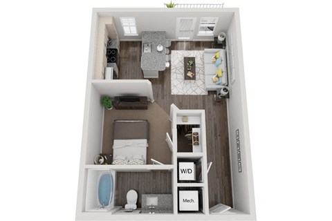 studio s1 574sf floor plan The Six, Mt. Pleasant, SC